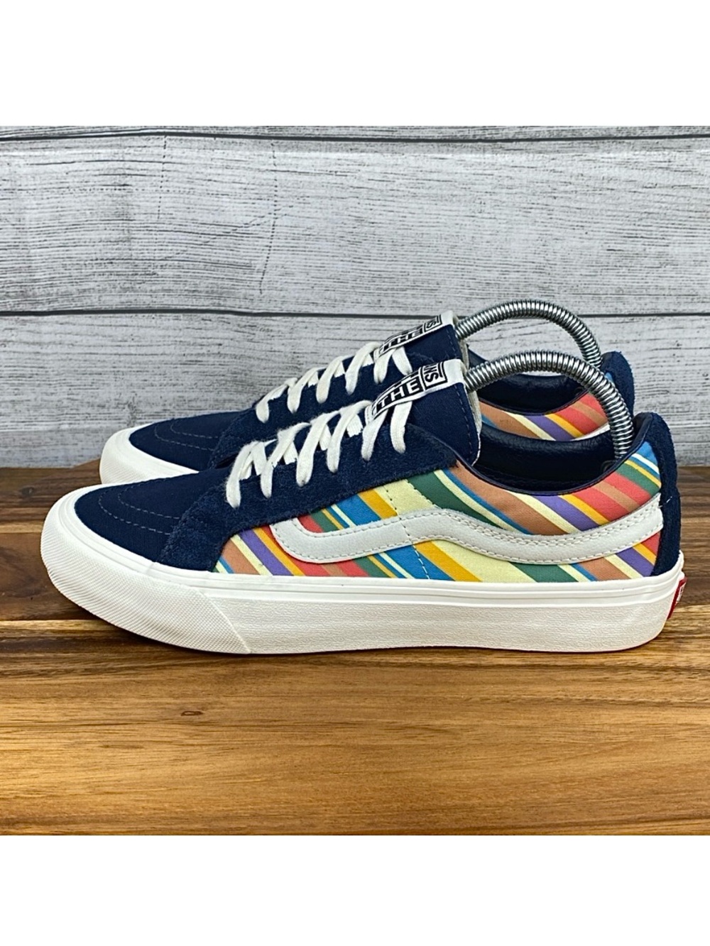 Vans SK8 Low Reissue Retro Stripes Blue UltraCush Sneaker Women’s Shoe Size 10